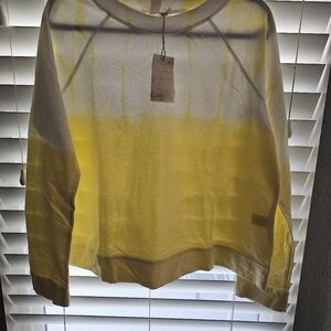 Hem & Thread Yellow Gradient Women's  sweatshirt New w/t ptp  22 L 24